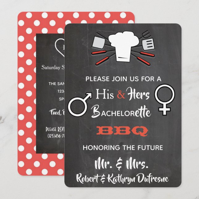 Seine & ihre Bachelor/Bachelorette GRILLEN Einladu Einladung (Vorne/Hinten)