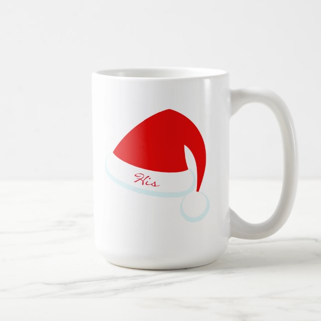 Seine & ihre Weihnachtsmannmütze Urlaub Tasse (Rechts)
