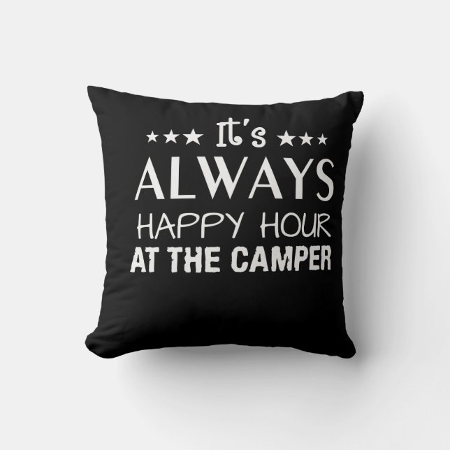 Seine immer glückliche Stunde am Camper-Shirt Kissen (Vorderseite)