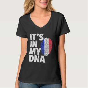 Seine in meiner DNA Französisch-Frankreich-Flagge T-Shirt