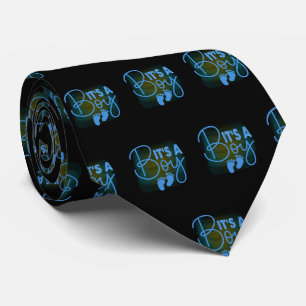 Seine jungen Blue Black Baby Footprints von Neck T Krawatte
