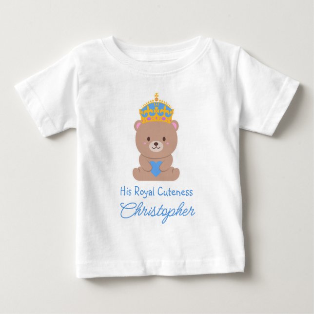 Seine Königlichkeit | Funny Niedlich Personalisier Baby T-shirt (Vorderseite)