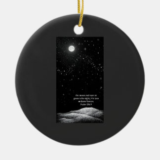 Seine Liebe währt ewig – Psalm 136,9 Schmuck Keramik Ornament