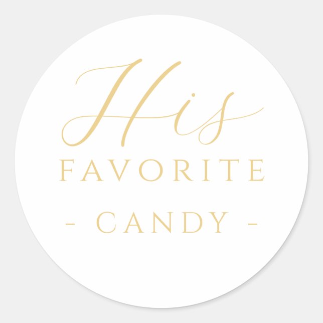 Seine Lieblings-Candy-Leckerei Sticker Gold Weddin (Vorderseite)