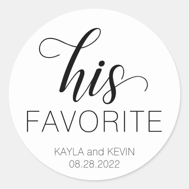 Seine Lieblings-Gastgeschenke Hochzeiten Sticker (Vorderseite)