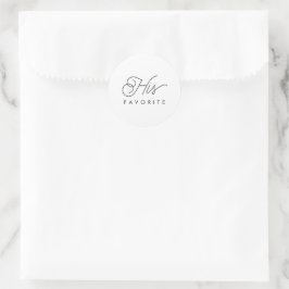 Seine liebste Gastgeschenk Hochzeit Moderne Kallig Runder Aufkleber