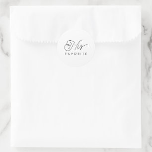 Seine liebste Gastgeschenk Hochzeit Moderne Kallig Runder Aufkleber