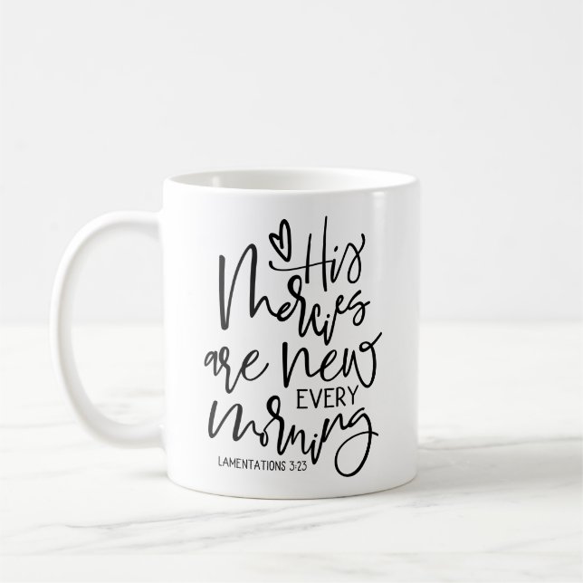Seine Meriten sind New Scripture Coffee Tasse (Links)