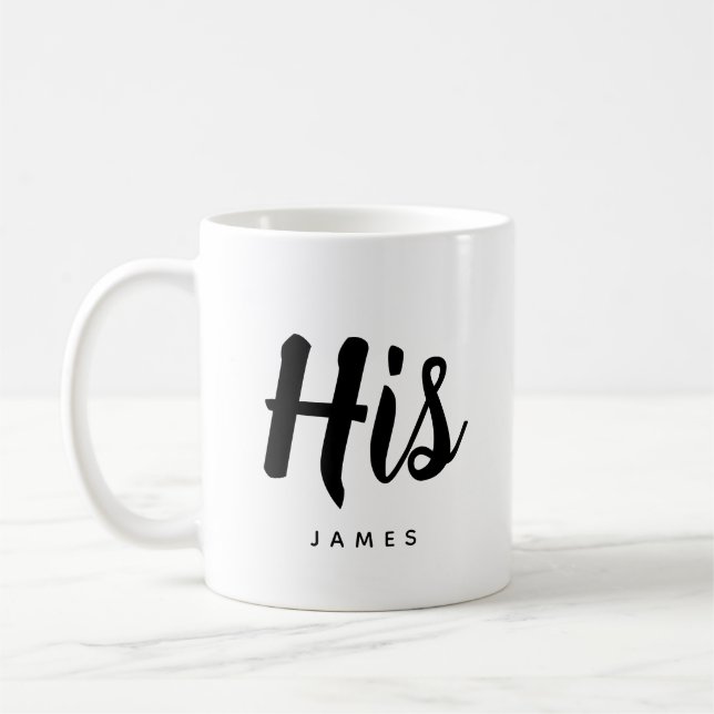 Seine | Moderne Typografie Personalisierbare Kaffe Kaffeetasse (Links)