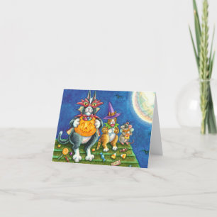 SEINE N' FITZ KATZEN, TRICK ODER BEHANDELN FUNNY H FEIERTAGSKARTE