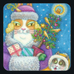 SEINE N' FITZ KATZT CHRISTMAS EINKAUFEN, FÜHRER BA QUADRATISCHER AUFKLEBER<br><div class="desc">MUTTER KATZE UND KÜCHE MIT VIELEN CHRISTMAS SPIRIT UND LASTEN VON KÜNFTIGKEIT. URLAUBSTICKER *Anpassen ... . Mehr Produkte finden Sie in meiner Hiss N' Fitz Cat Serie. Susan Brack Designs</div>