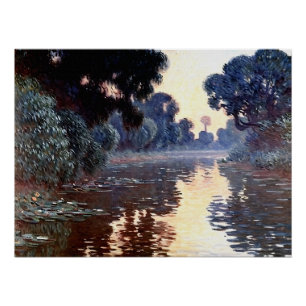 Seine nahe Giverny bei Sonnenaufgang Poster