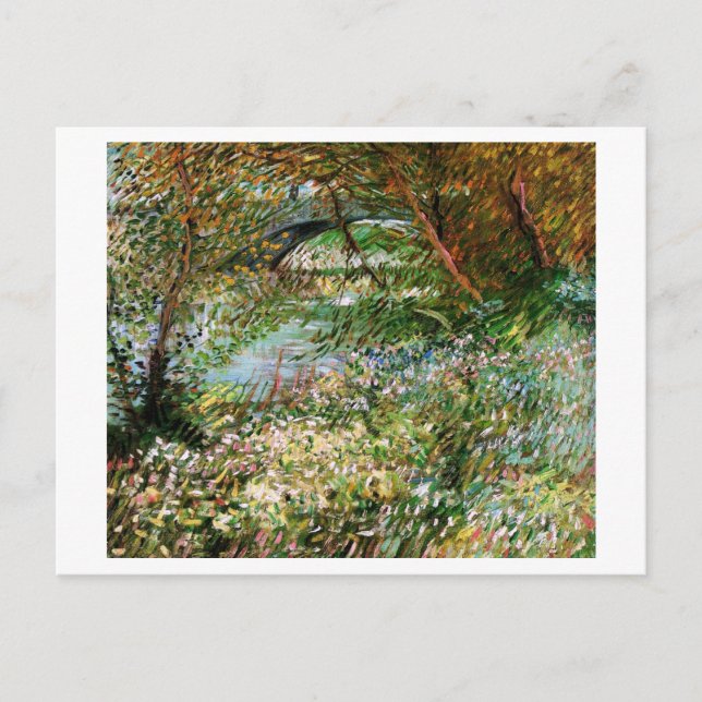 Seine, Pont de Clichy im Frühling, Van Gogh Fine A Postkarte (Vorderseite)