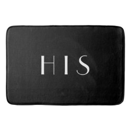 Seine Schwarze Monogramm-Minimal-White-Typografie Badematte