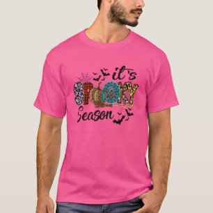 Seine Spooky Season Pumpkin Leopard glücklich Fall T-Shirt