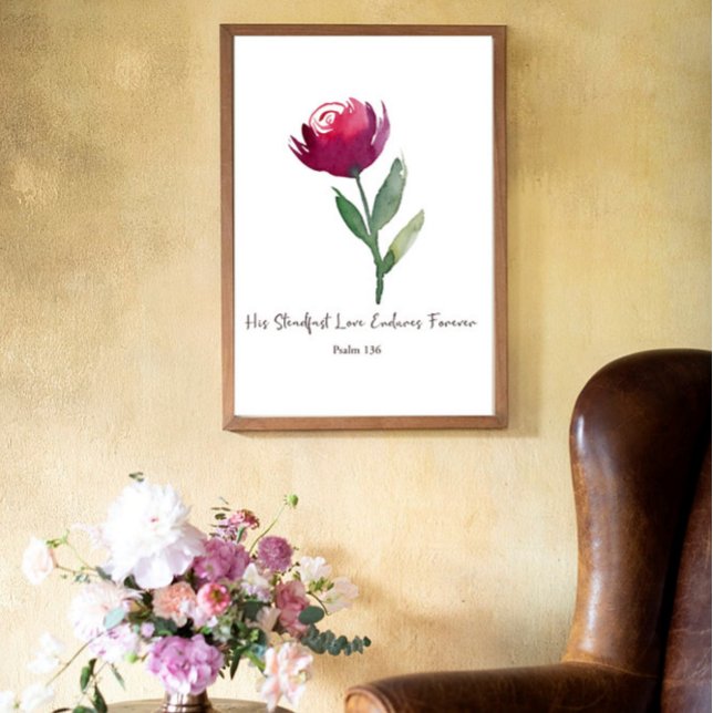 Seine standhafte Liebe Aquarell-rote Rose Poster (Von Creator hochgeladen)