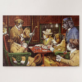 Seine Station und Vier Asse Hunde spielen Poker