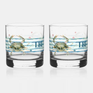 SEINE STRANDSTADT, DIE WASSERFARBKUNST WHISKYGLAS