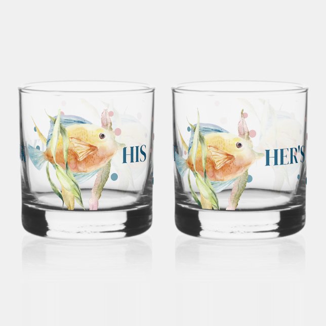 SEINE STRANDSTADT, TROPISCHER WASSERFANG WHISKYGLAS (Rückseite)
