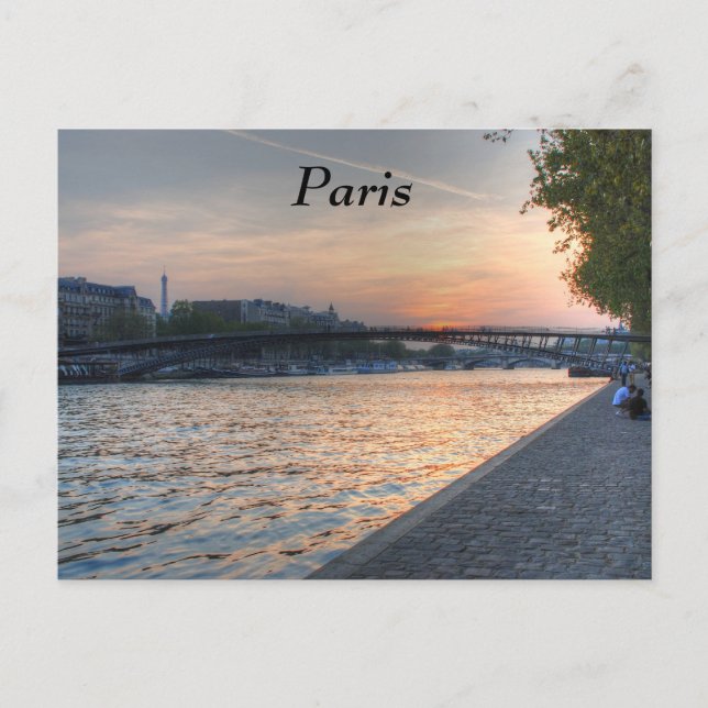 Seine sunset postkarte (Vorderseite)