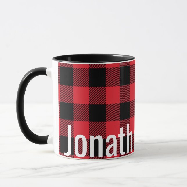 Seine Tasse Red Black Buffalo Kariert (Links)