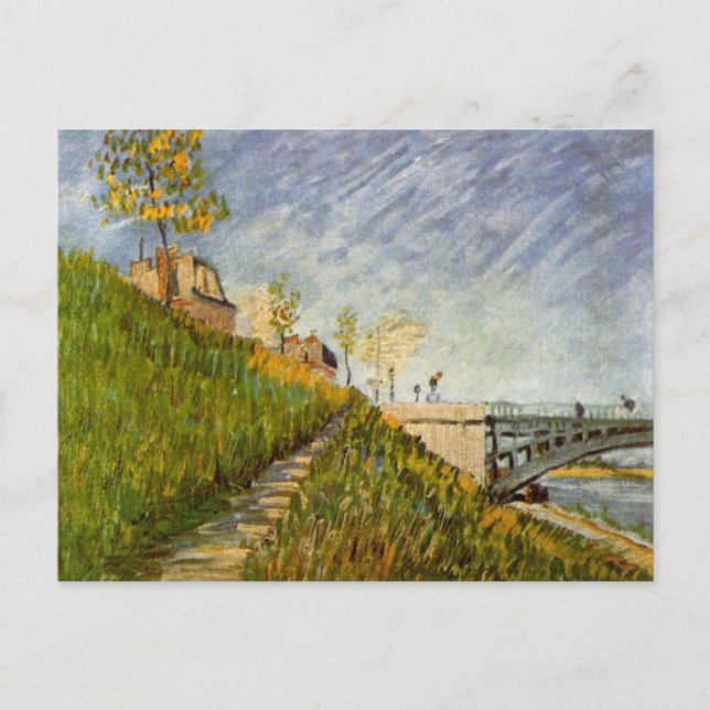 Seine-Ufer, Pont de Clichy von Vincent van Gogh Postkarte (Vorderseite)