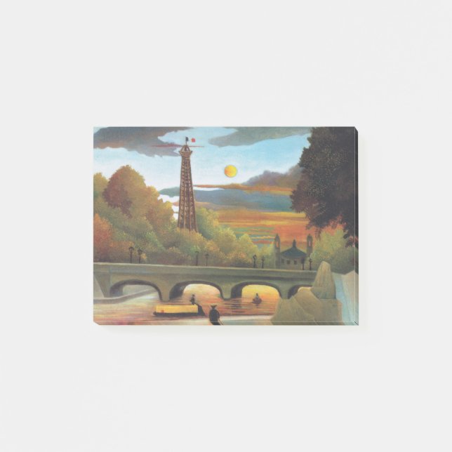 Seine und der Eiffelturm im Sonnenuntergang Post-it Klebezettel (Vorderseite)