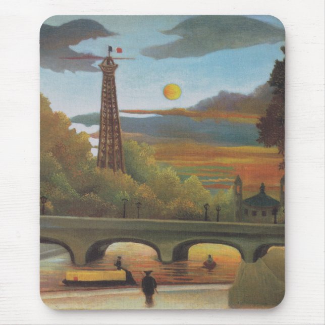 Seine und Eiffelturm bei Sunset by Henri Rousseau Mousepad (Vorne)
