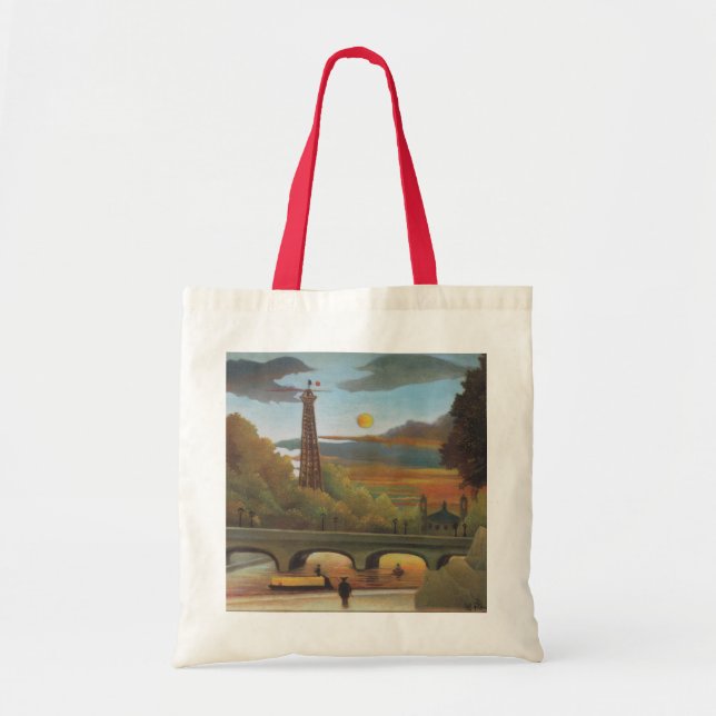 Seine und Eiffelturm bei Sunset by Henri Rousseau Tragetasche (Vorne)