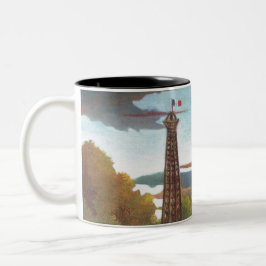 Seine und Eiffelturm im Sunset Zweifarbige Tasse