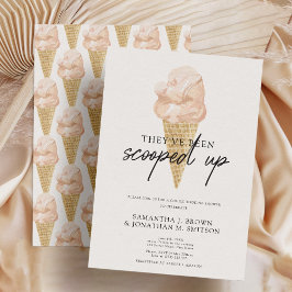 Seine und ihre chic Modern Ice Cream Couple Dusche Einladung