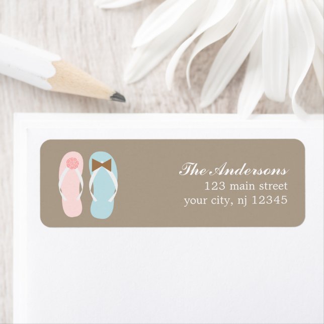 Seine und ihre Flip Flops Beach Hochzeit (Insitu)