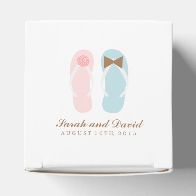 Seine und ihre Flip Flops Beach Hochzeit Geschenkschachtel (Oben)