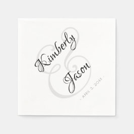 Seine und ihre Namen, Schriftzeichen, VS 2 Hochzei Serviette