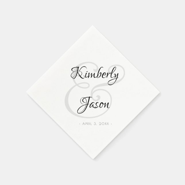 Seine und ihre Namen, Schriftzeichen, VS 2 Hochzei Serviette (Ecke)