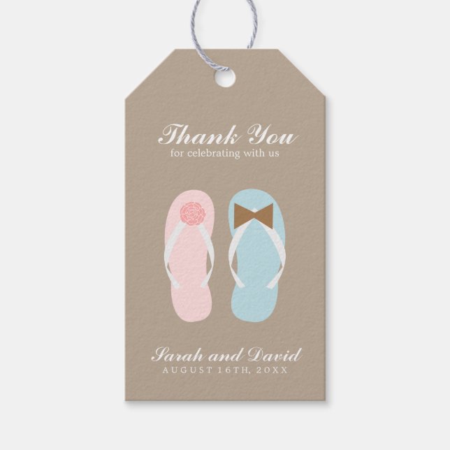 Seine und ihre Sandalen Hochzeit Geschenkanhänger (Vorderseite)
