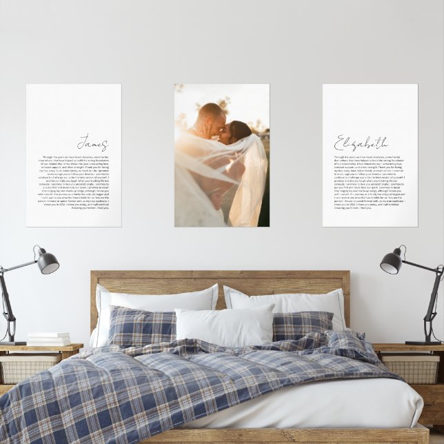 Seine und ihre Vows Hochzeitsportrait Bilderwand Sets (Schlafzimmer)