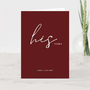 Seine Vows Card Minimalistisch Script Vows Maroon Karte