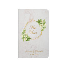 Seine Vows White Lilies Gold Marmor Hochzeitsbuch