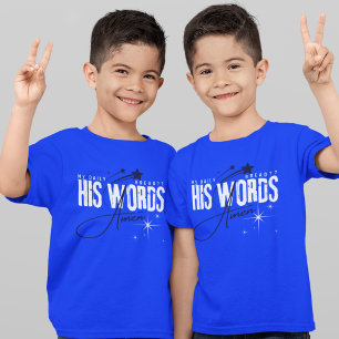 Seine Worte Amen - Bibelvers Gospel Blau T-Shirt