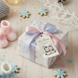 Seine Zwillinge Pinguin Winter Baby Shower Junge M Geschenkanhänger
