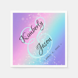 Seinen Namen, Drehbuchbriefe Star Bokeh Hochzeit Serviette