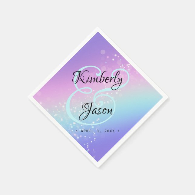 Seinen Namen, Drehbuchbriefe Star Bokeh Hochzeit Serviette (Ecke)