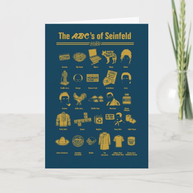 Seinfeld | Die ABCs von Seinfeld Infographic Karte (Vorderseite)