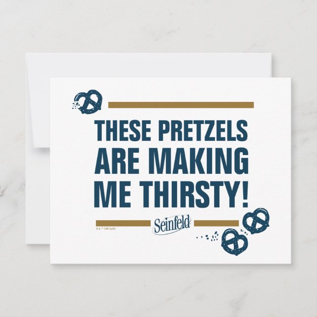 Seinfeld | "Diese Bretzels" Typografie Graphic Mitteilungskarte (Vorderseite)