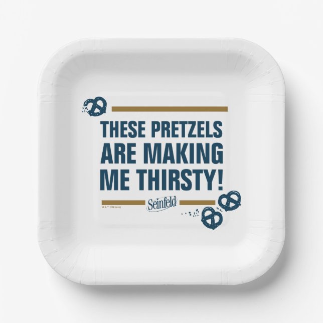 Seinfeld | "Diese Bretzels" Typografie Graphic Pappteller (Vorderseite)