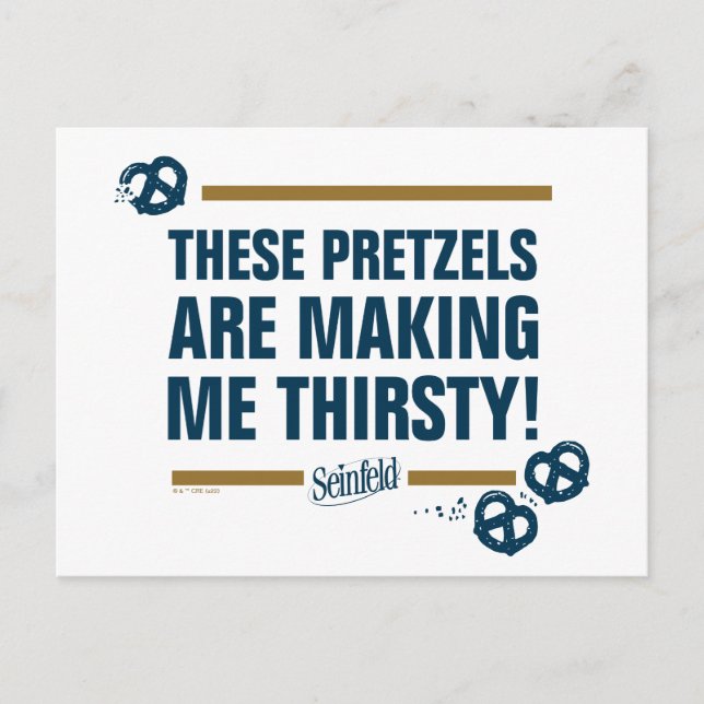 Seinfeld | "Diese Bretzels" Typografie Graphic Postkarte (Vorderseite)