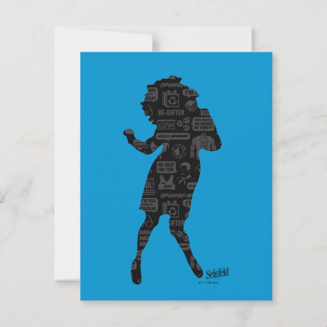 Seinfeld | Elaine Dance Silhouette Mitteilungskarte (Vorderseite)