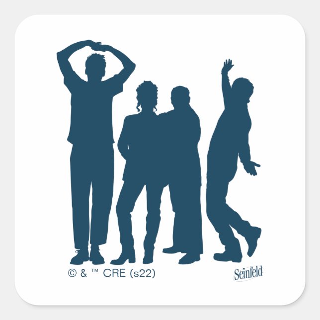 Seinfeld | Group Silhouette Graphic Quadratischer Aufkleber (Vorderseite)