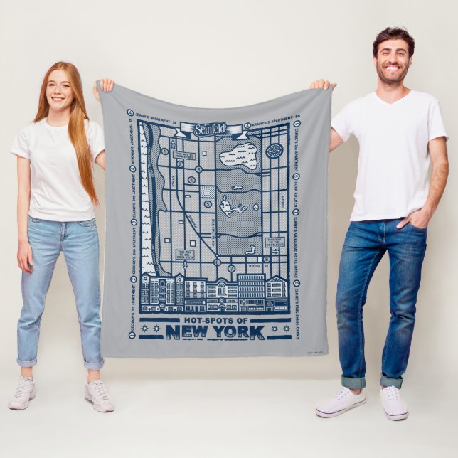 Seinfeld | Hot Spots auf der New Yorker Karte Fleecedecke (Beispiel)
